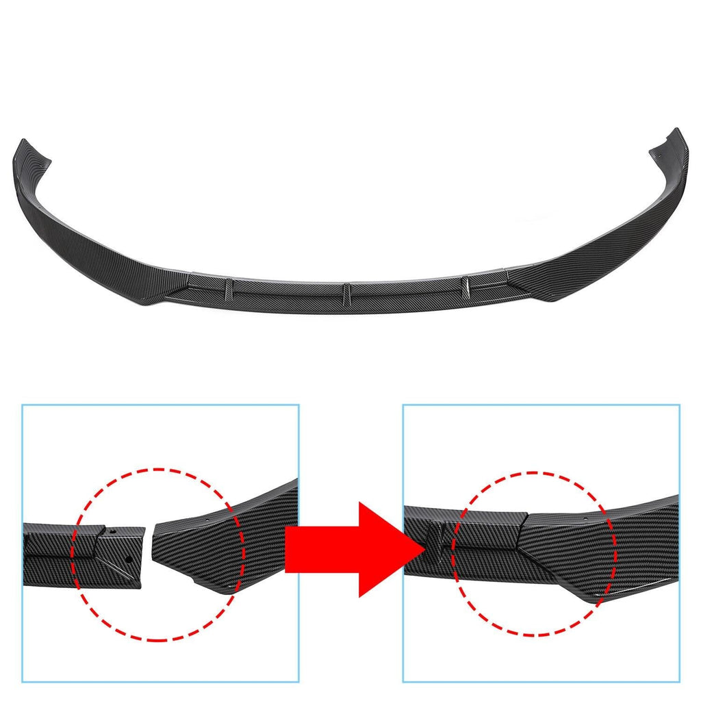 FOR TESLA MODEL S 2016-2020 STP-STYLE CARBON FIBER LOOK FRONT BUMPER LIP SPOILER