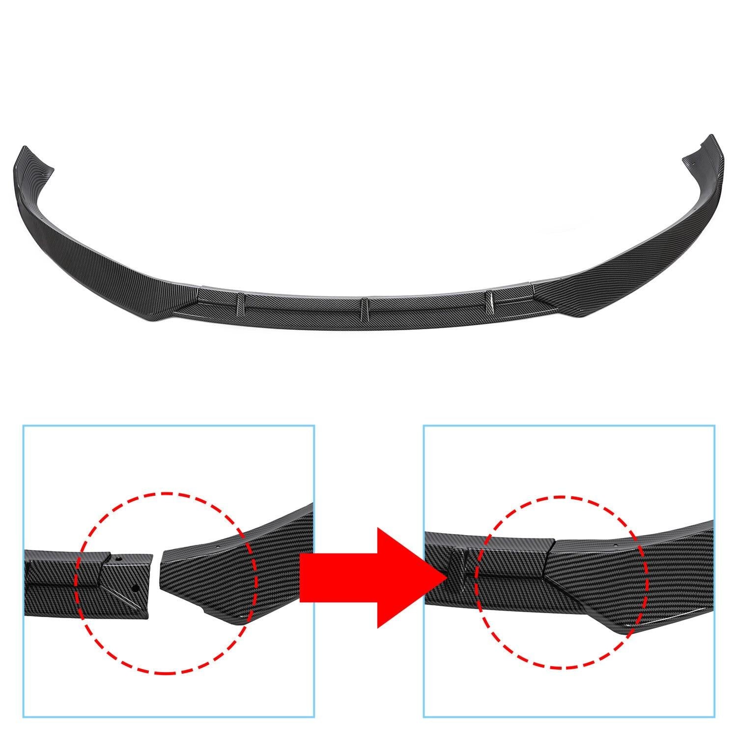 FOR TESLA MODEL S 2016-2020 STP-STYLE CARBON FIBER LOOK FRONT BUMPER LIP SPOILER