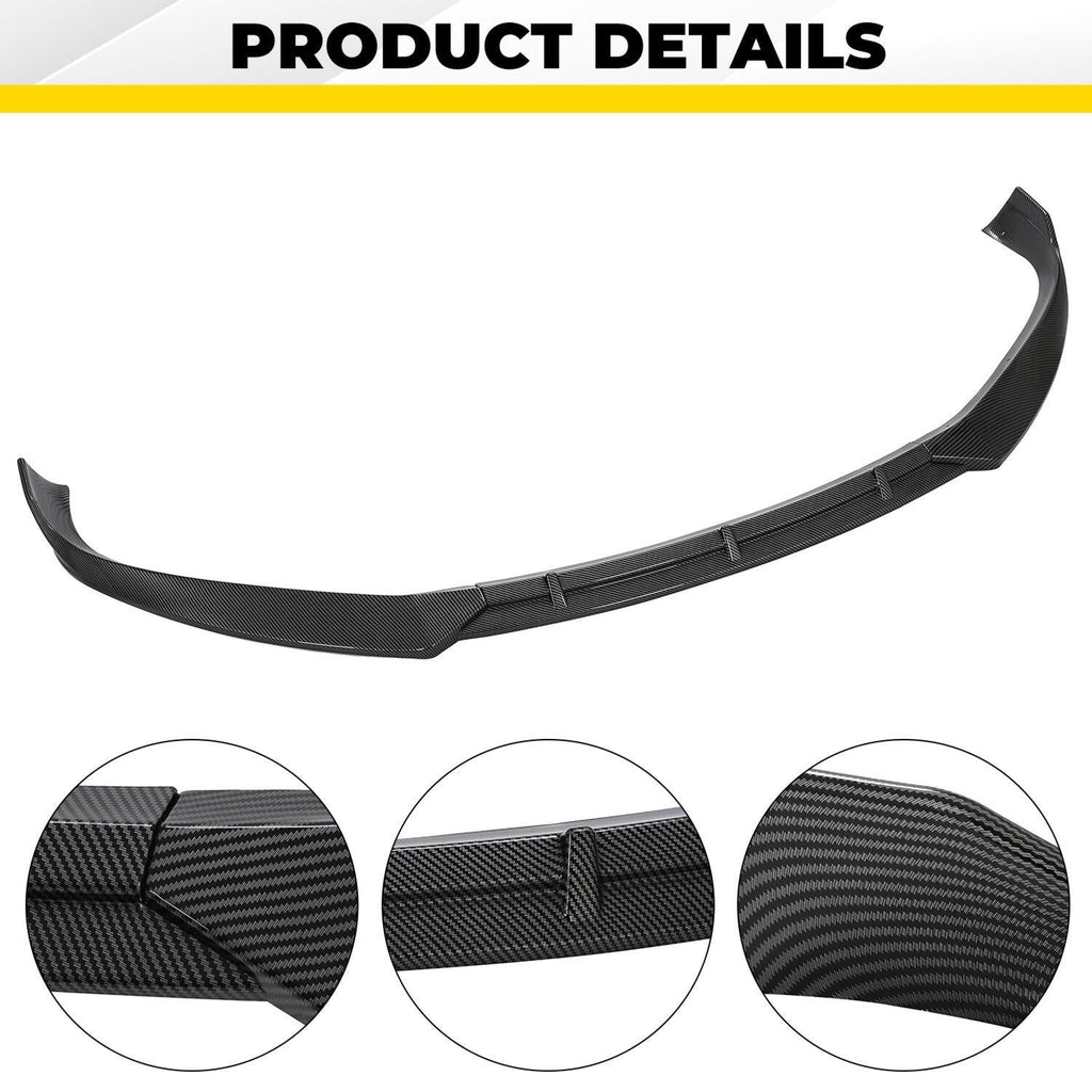 FOR TESLA MODEL S 2016-2020 STP-STYLE CARBON FIBER LOOK FRONT BUMPER LIP SPOILER
