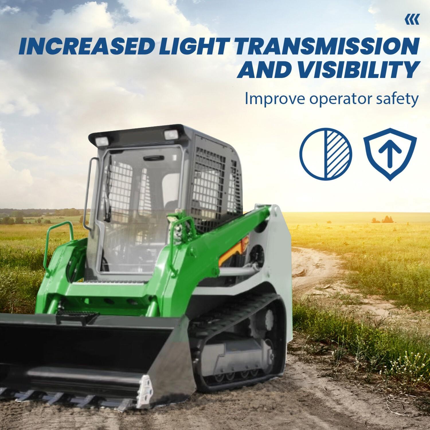Forestry Demo Door Skid Steer Door Glass For Takeuchi TL TL8 TL10 1/2" Plastic