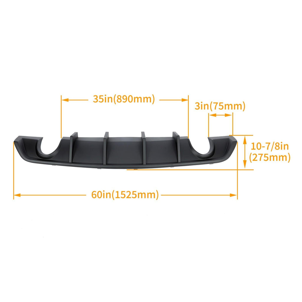 Matte Black Rear Bumper Lip Lower Diffuser For Dodge Charger SRT V2 Style 12-14