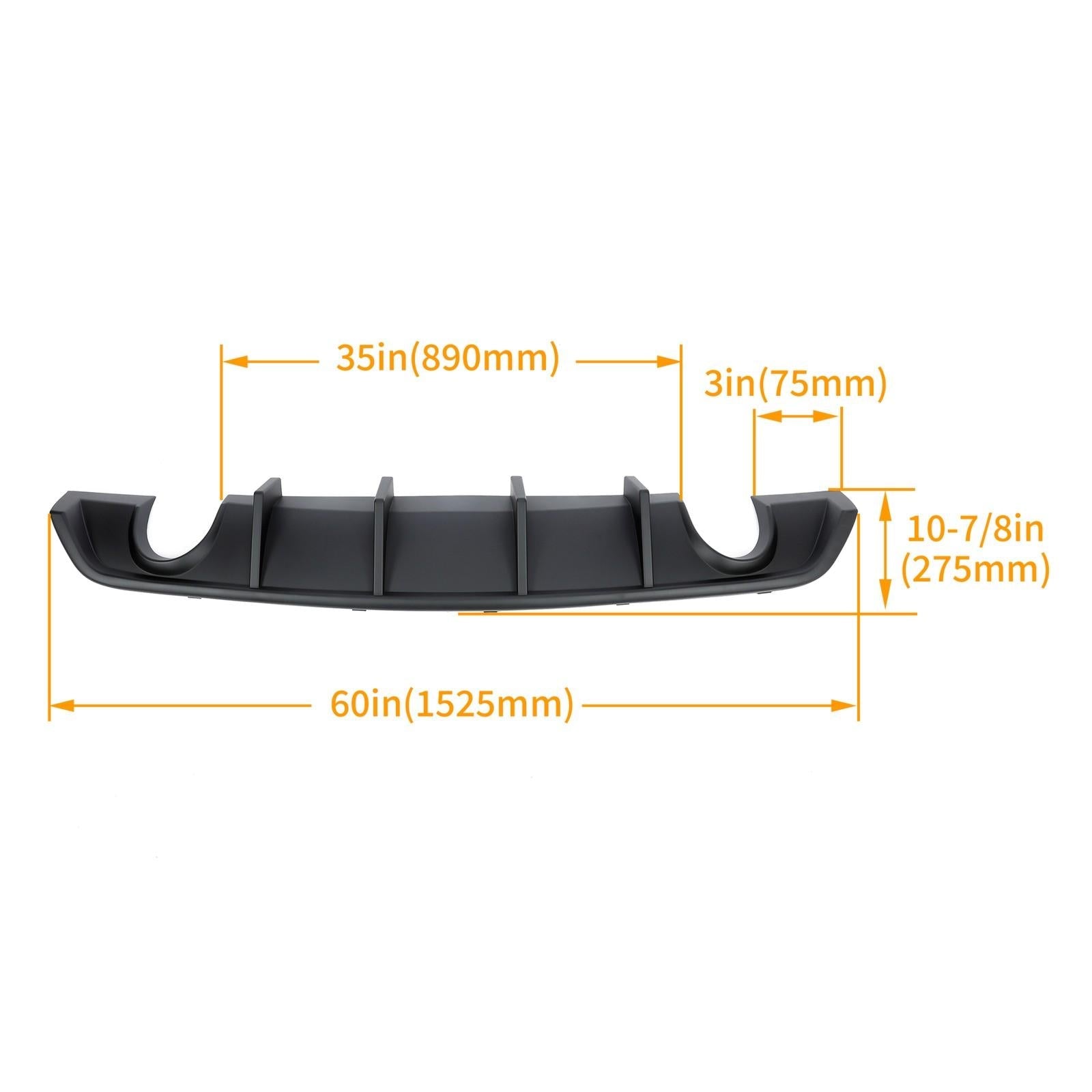 Matte Black Rear Bumper Lip Lower Diffuser For Dodge Charger SRT V2 Style 12-14