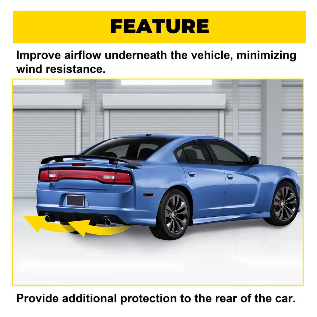 Matte Black Rear Bumper Lip Lower Diffuser For Dodge Charger SRT V2 Style 12-14