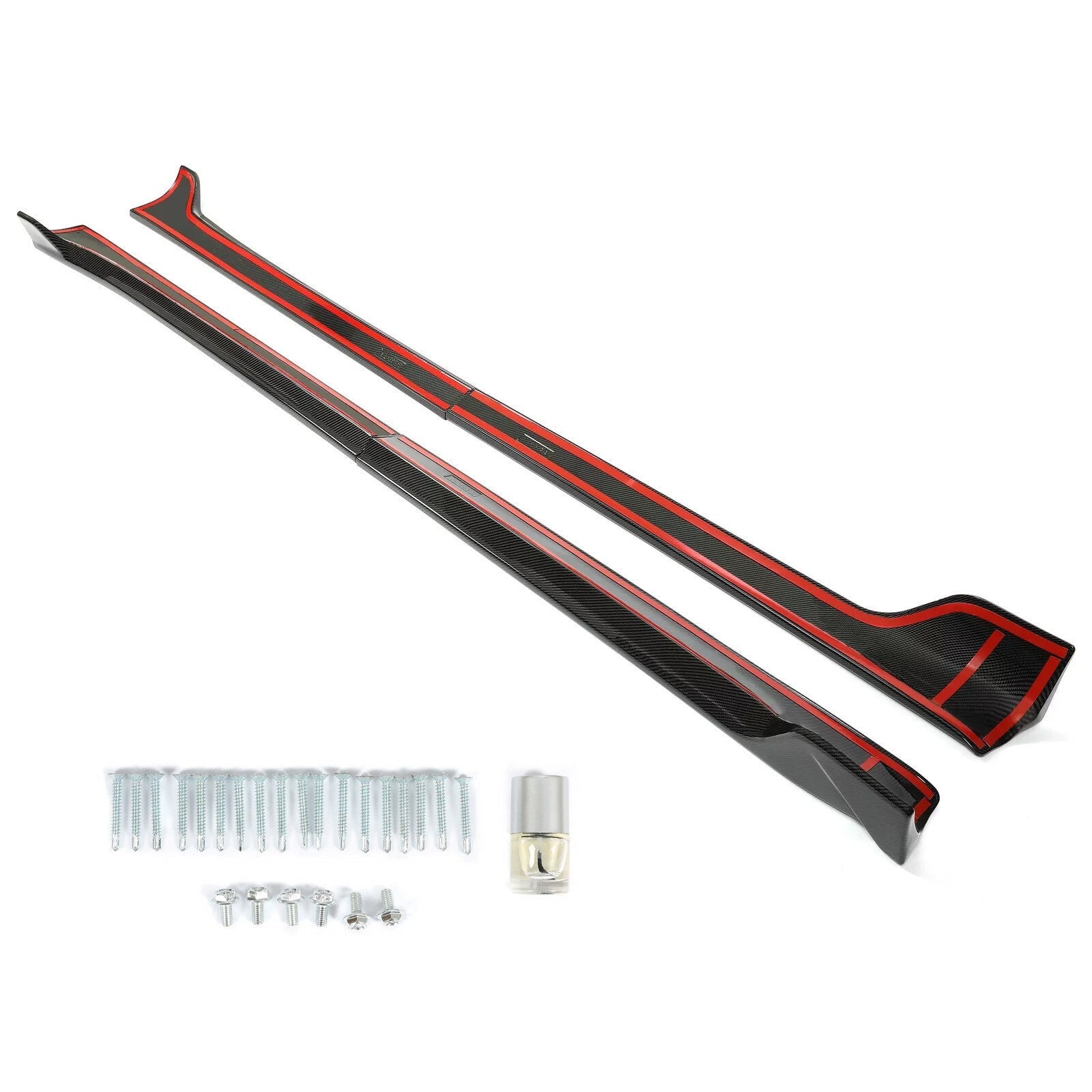 For Tesla Model 3 2017-2023 LH RH Side Skirts Rocker Panels Carbon Fiber Style
