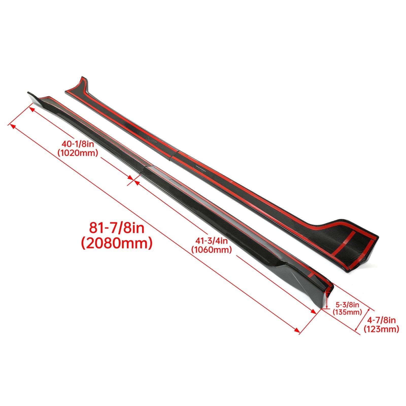 For Tesla Model 3 2017-2023 LH RH Side Skirts Rocker Panels Carbon Fiber Style