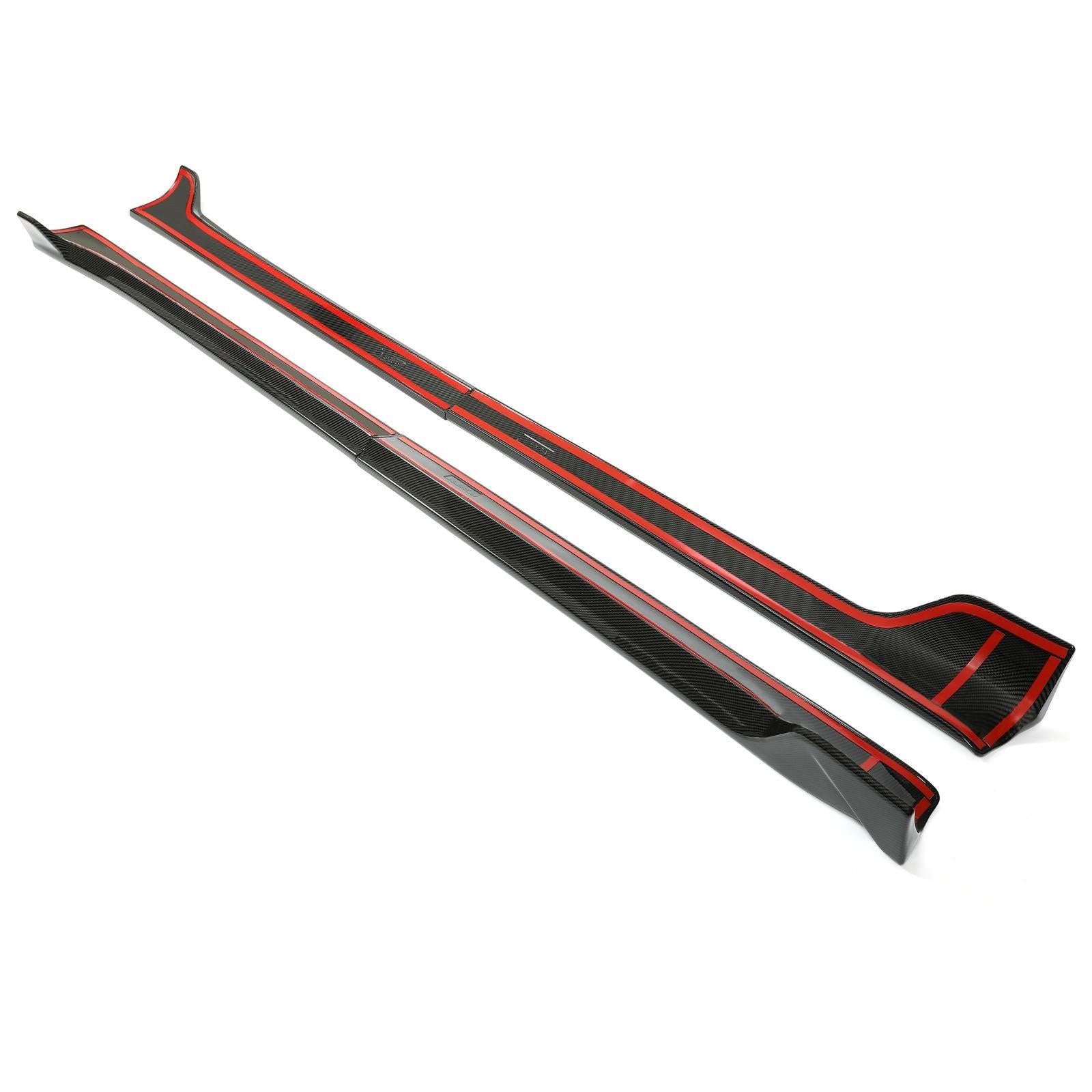 For Tesla Model 3 2017-2023 LH RH Side Skirts Rocker Panels Carbon Fiber Style