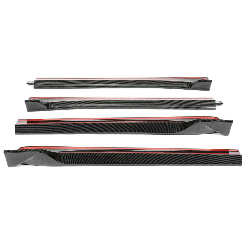 For Tesla Model 3 2017-2023 LH RH Side Skirts Rocker Panels Carbon Fiber Style