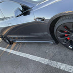 For Tesla Model 3 2017-2023 LH RH Side Skirts Rocker Panels Carbon Fiber Style
