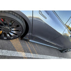 For Tesla Model 3 2017-2023 LH RH Side Skirts Rocker Panels Carbon Fiber Style