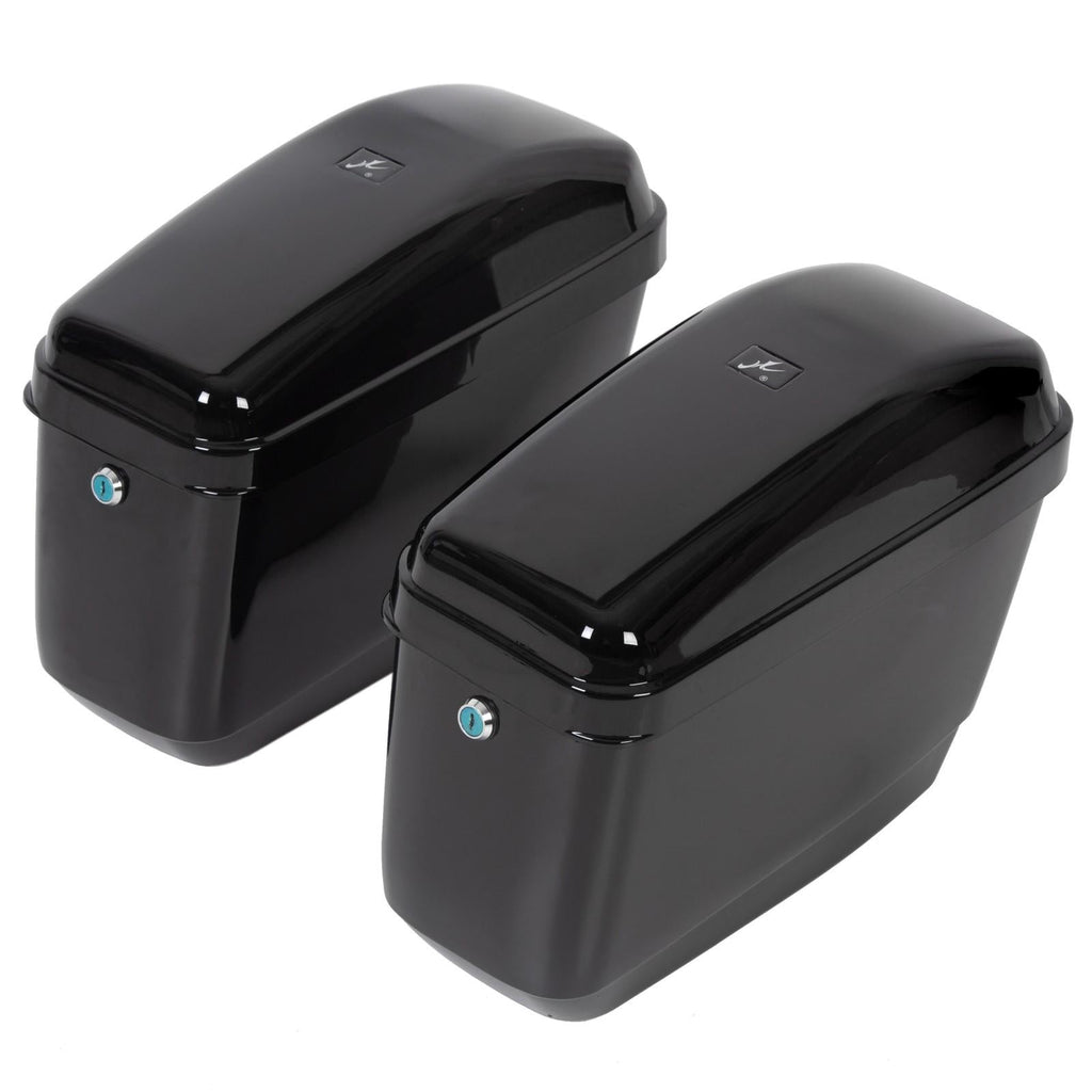 Motorcycle Hard Saddlebags Saddle Bags + Luggage Trunk Backrest Luggage Rack