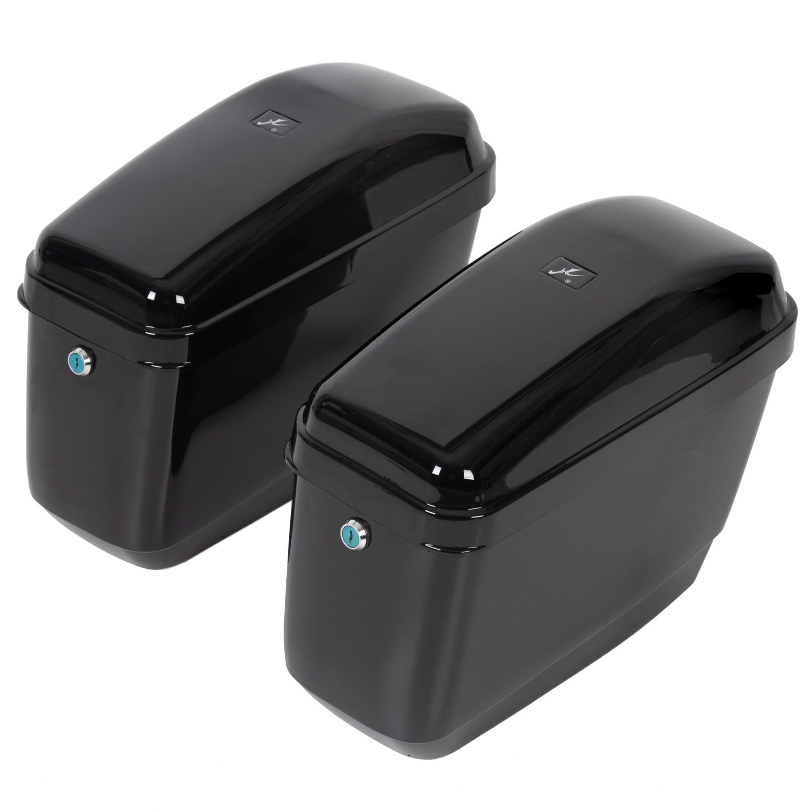 Motorcycle Hard Saddlebags Saddle Bags + Luggage Trunk Backrest Luggage Rack