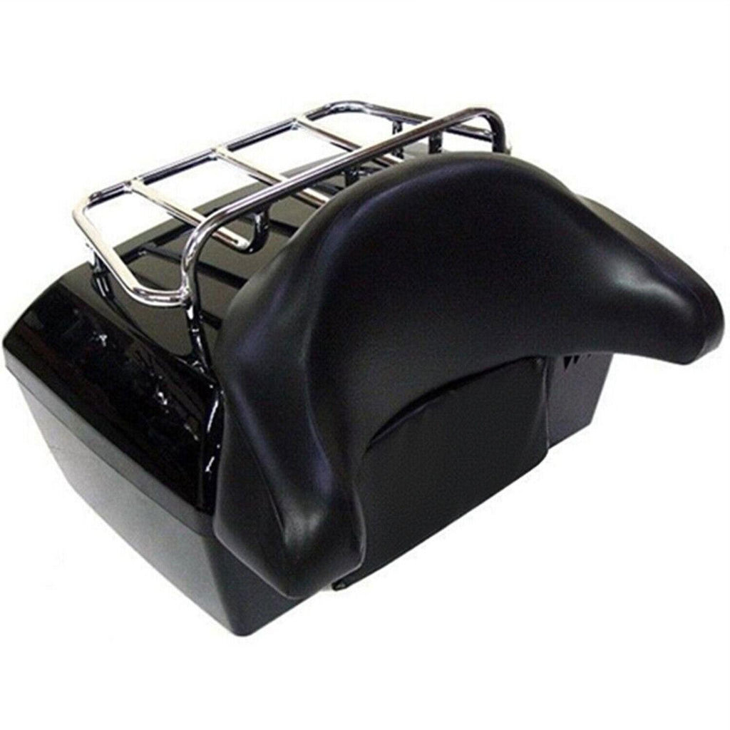 Motorcycle Hard Saddlebags Saddle Bags + Luggage Trunk Backrest Luggage Rack