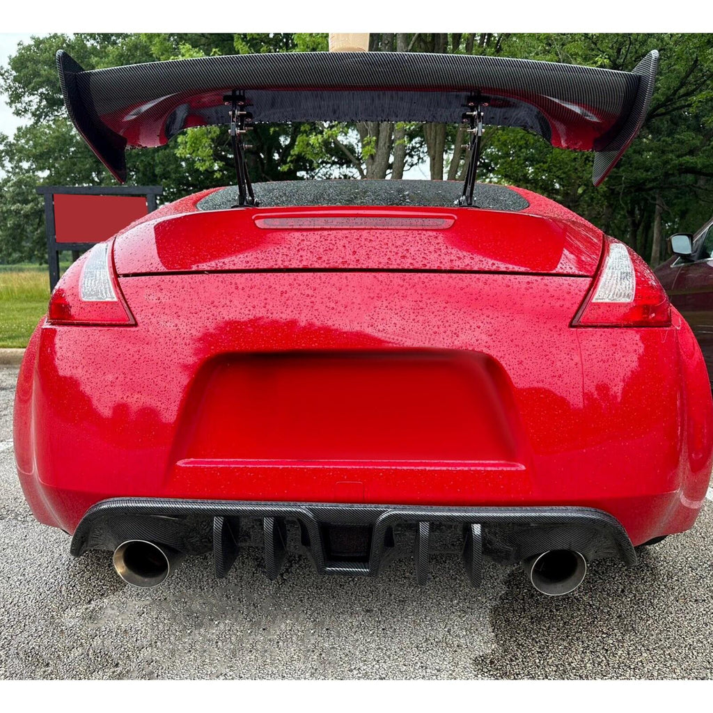 Carbon Look For Nissan 370Z Coupe 2009-2020 Rear Bumper Lip Valance Diffuser PP