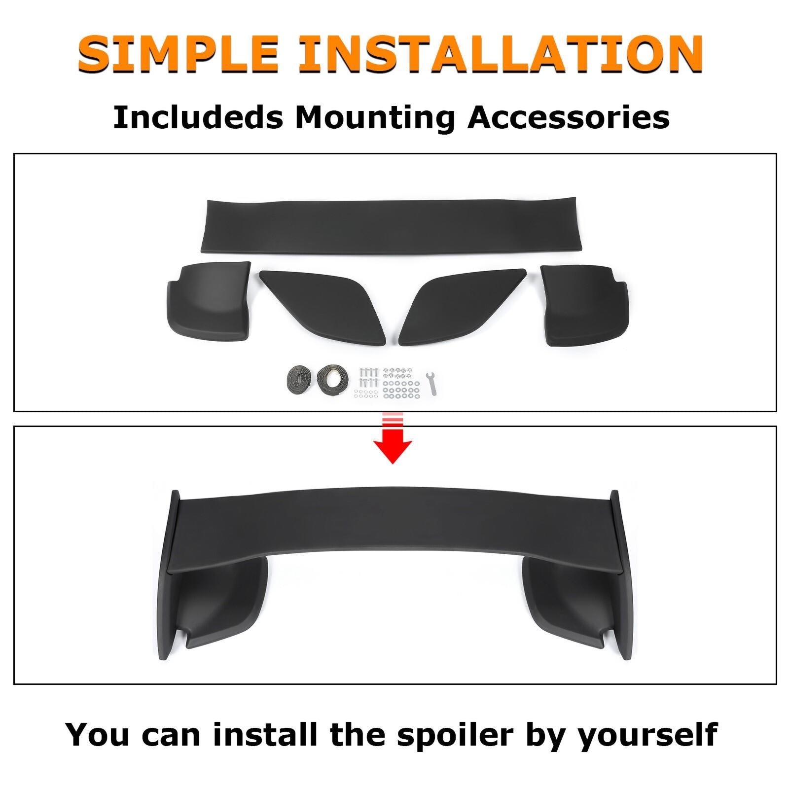 JDM Style Matte Black Rear Trunk Spoiler Wing For Subaru WRX/WRX STI 2015-2021