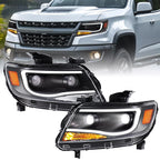 For  Chevy Colorado 2015-2022 LED Tube DRL Dual Projector Headlights Headlamps