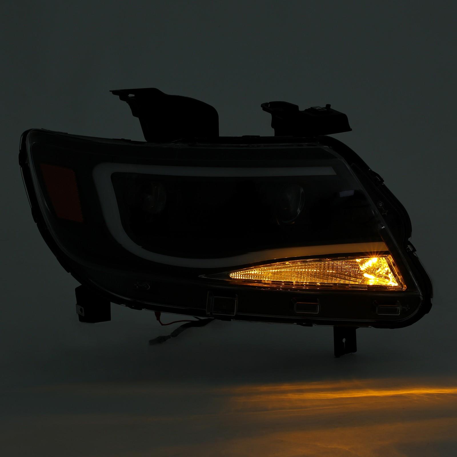 For  Chevy Colorado 2015-2022 LED Tube DRL Dual Projector Headlights Headlamps