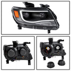 For  Chevy Colorado 2015-2022 LED Tube DRL Dual Projector Headlights Headlamps