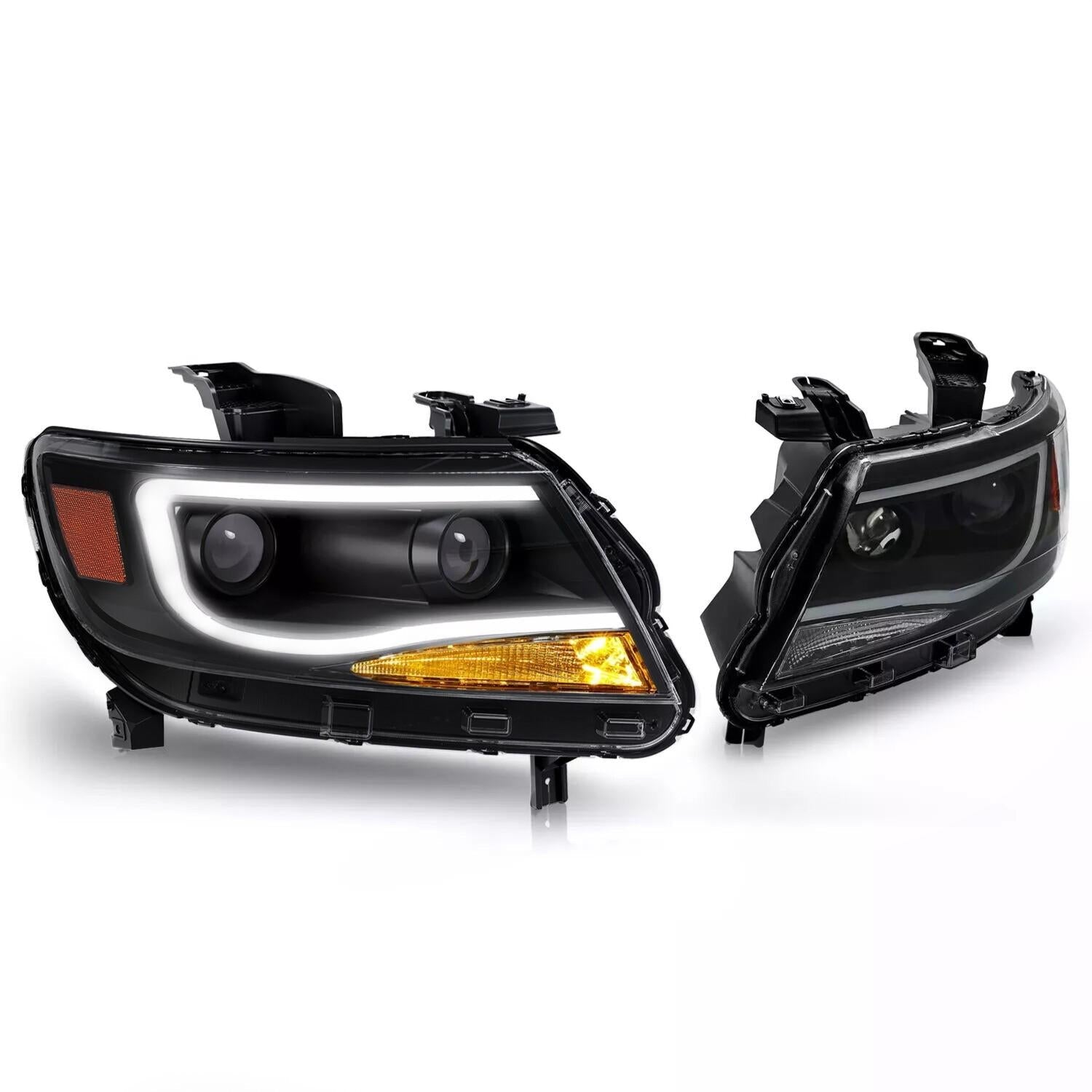 For  Chevy Colorado 2015-2022 LED Tube DRL Dual Projector Headlights Headlamps