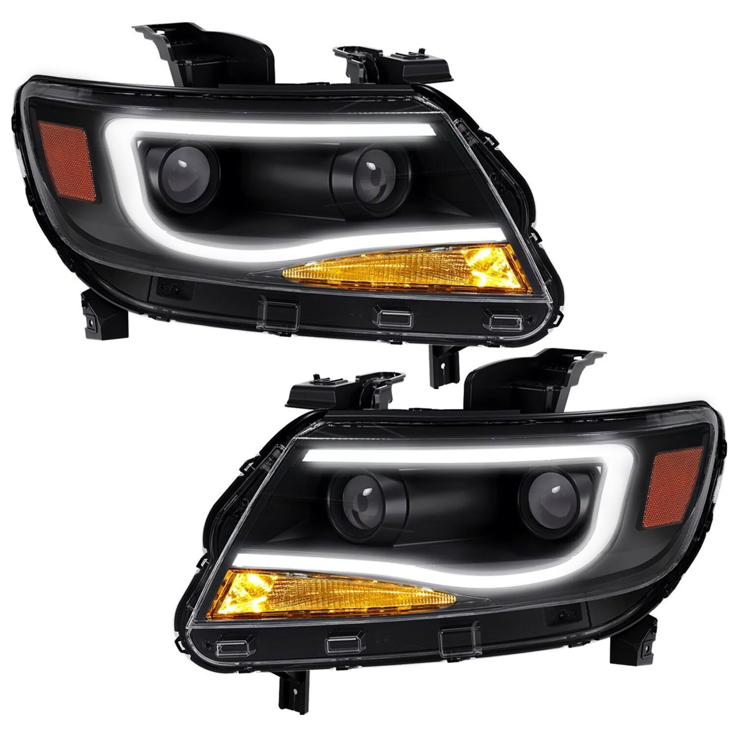 For  Chevy Colorado 2015-2022 LED Tube DRL Dual Projector Headlights Headlamps