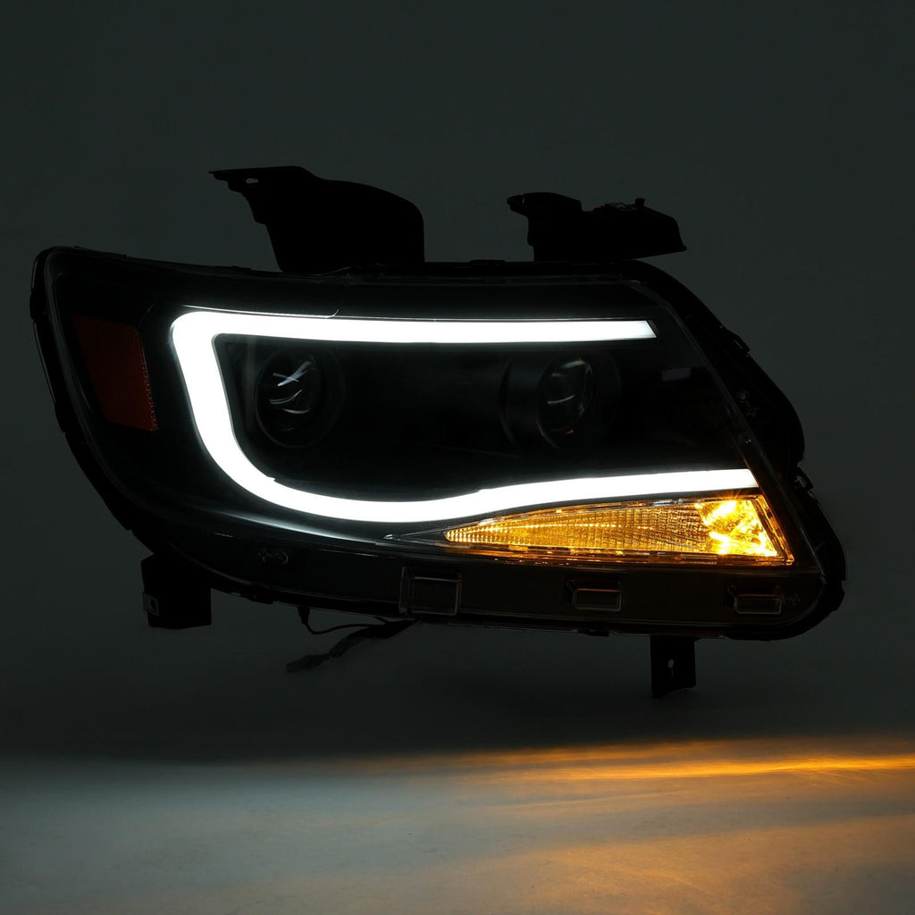 For  Chevy Colorado 2015-2022 LED Tube DRL Dual Projector Headlights Headlamps