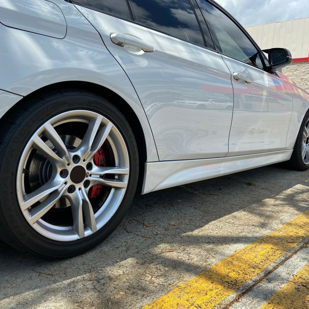 For 12-18 F30 F31 M SPORT SIDE SKIRTS EXTENSION PAIR FOR ALL BMW 3 SERIES SEDAN