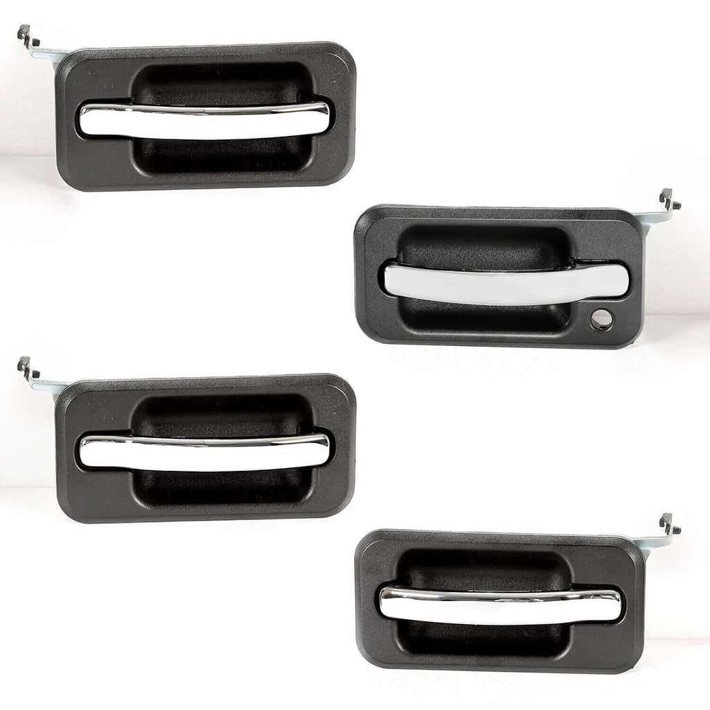 4Pcs Exterior Door Grab Handle Frame Cover Trim For 2003-2009 Hummer H2