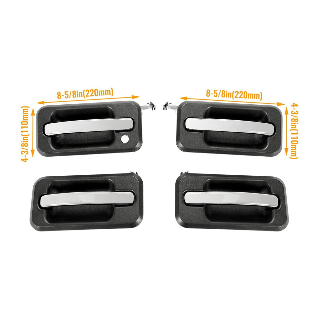 4Pcs Exterior Door Grab Handle Frame Cover Trim For 2003-2009 Hummer H2