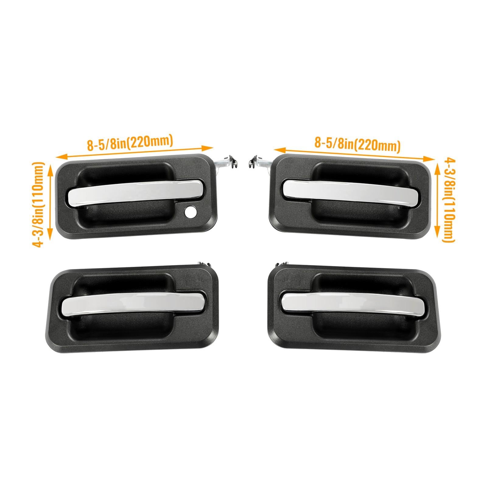 4Pcs Exterior Door Grab Handle Frame Cover Trim For 2003-2009 Hummer H2