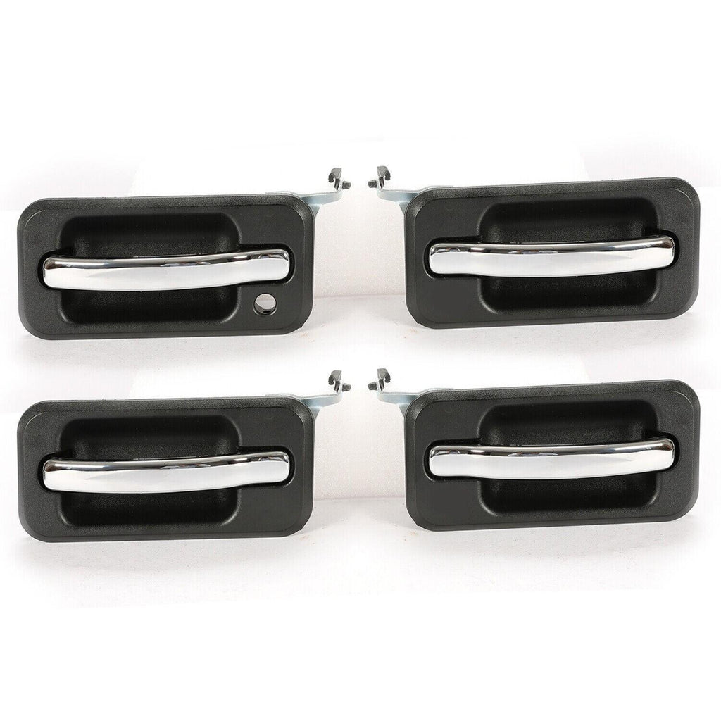 4Pcs Exterior Door Grab Handle Frame Cover Trim For 2003-2009 Hummer H2