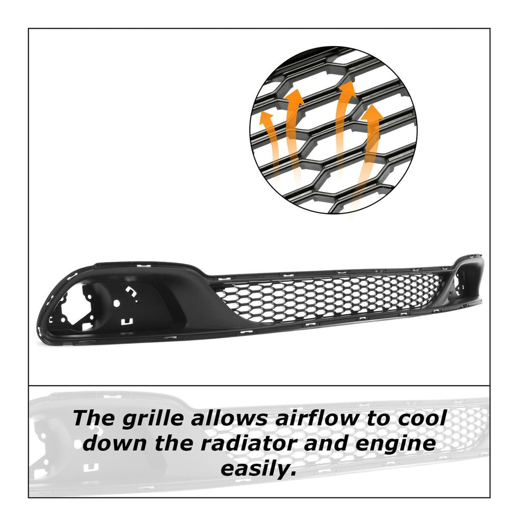 For Grand Caravan 11-20 001062016 Van Front Lower Bumper Cover Grille Assy Black