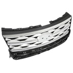 Front Bumper Upper Grille ABS Grill w/Chrome For Ford Explorer XLT 2018 2019