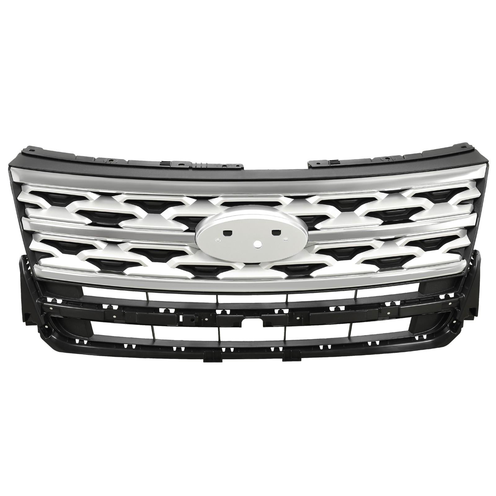 Front Bumper Upper Grille ABS Grill w/Chrome For Ford Explorer XLT 2018 2019