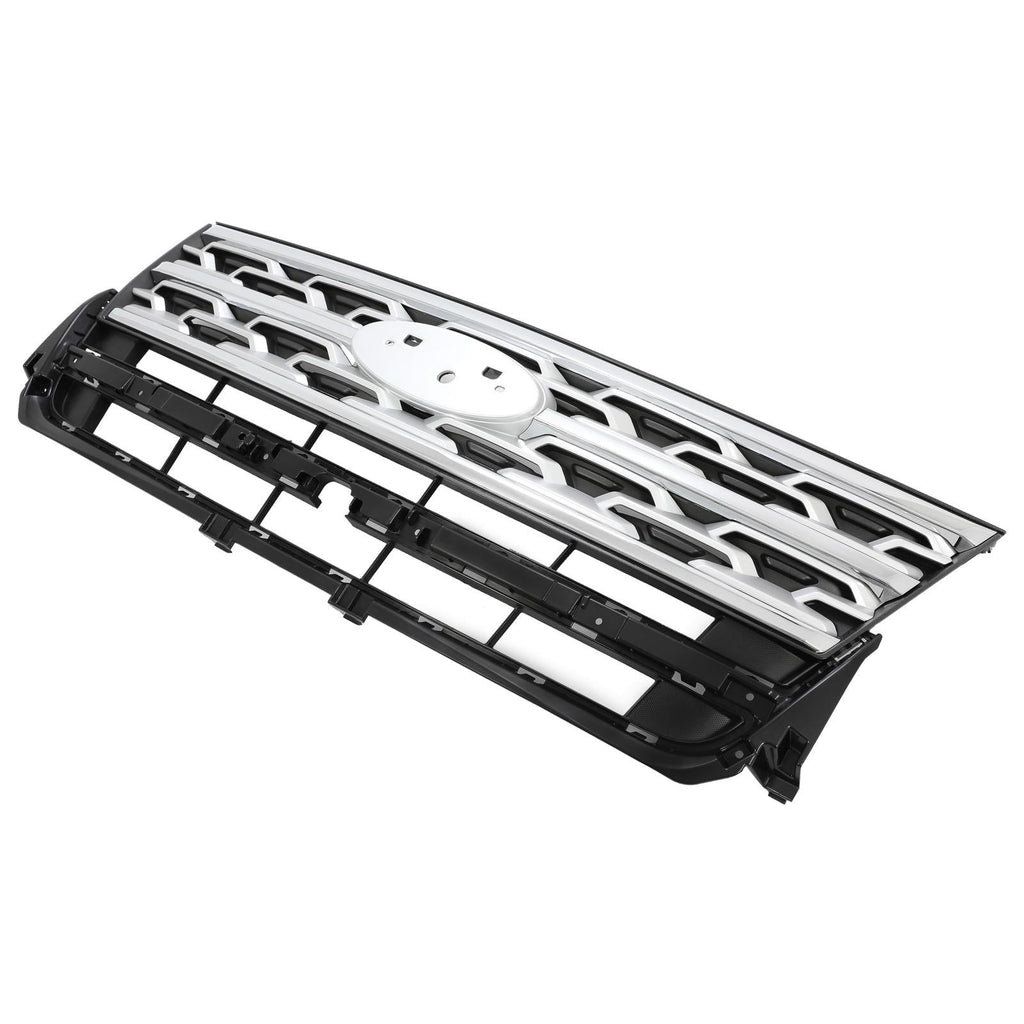 Front Bumper Upper Grille ABS Grill w/Chrome For Ford Explorer XLT 2018 2019