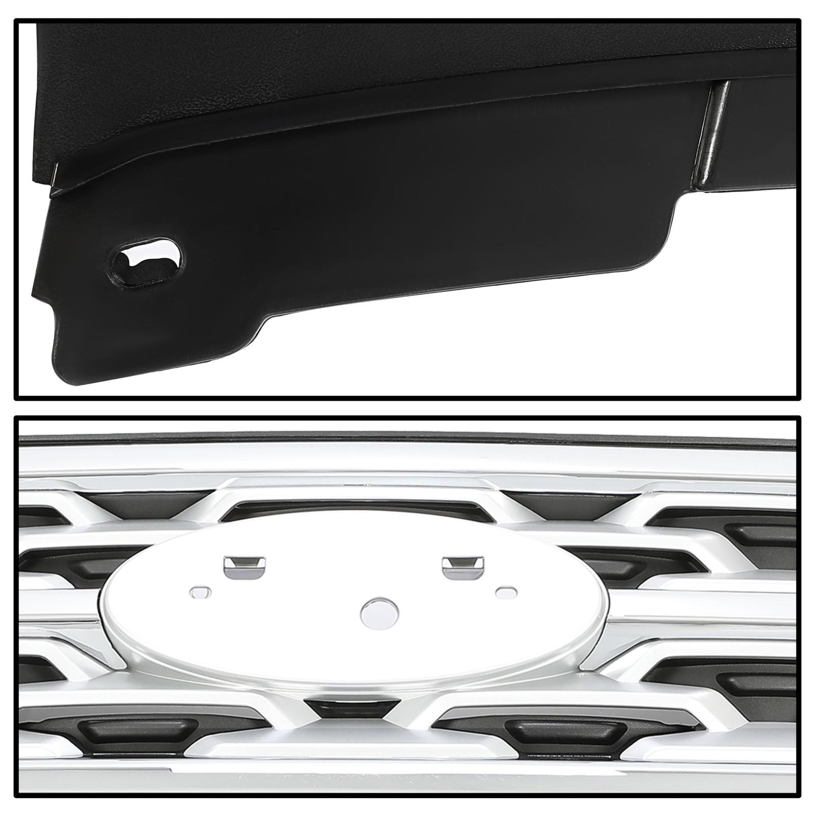 Front Bumper Upper Grille ABS Grill w/Chrome For Ford Explorer XLT 2018 2019