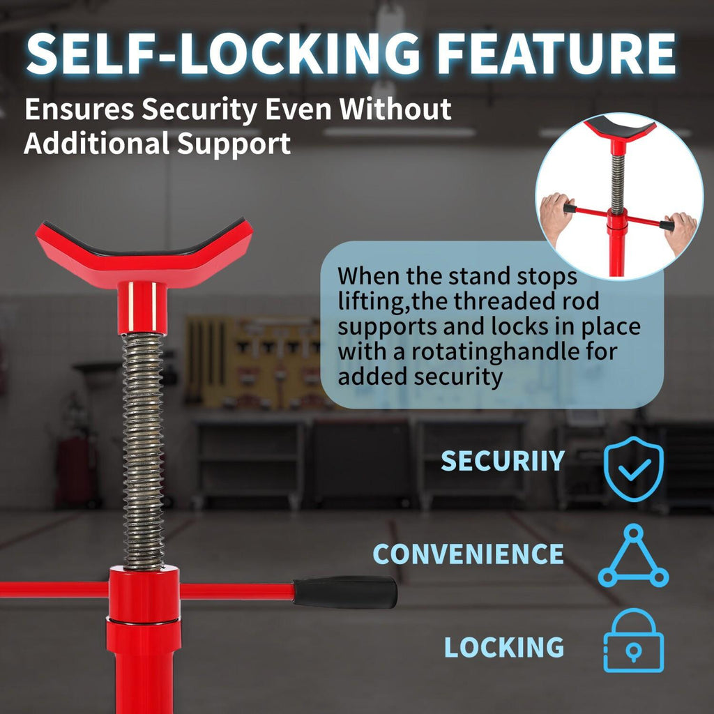 Steel Under Hoist Lift Jack 1000lbs Car Support adjustable Jack Stand Red