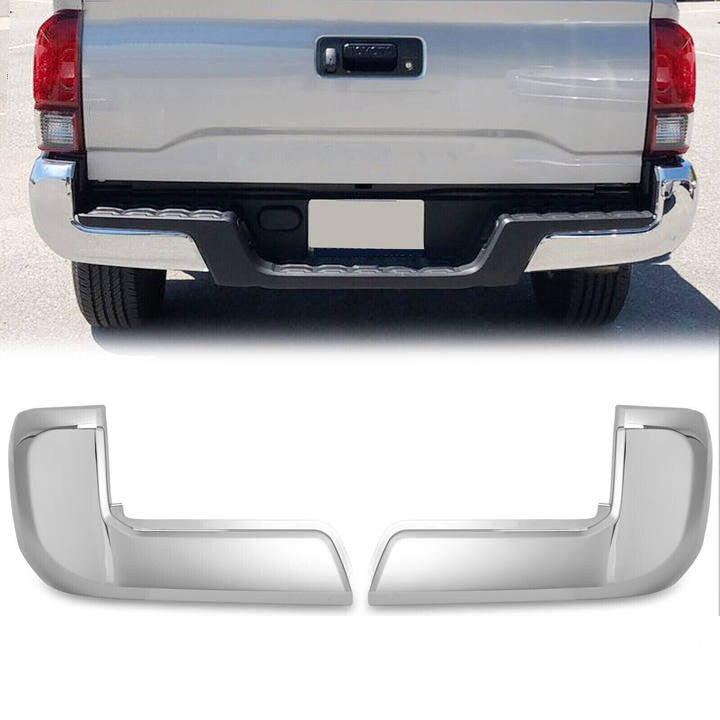 Bumper End Caps For Toyota Tacoma 2016-2023 Set of 2 Rear LH and RH Chrome