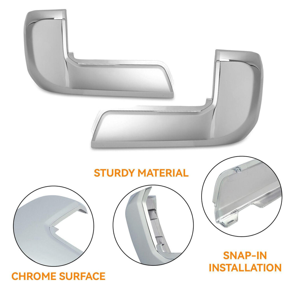 Bumper End Caps For Toyota Tacoma 2016-2023 Set of 2 Rear LH and RH Chrome