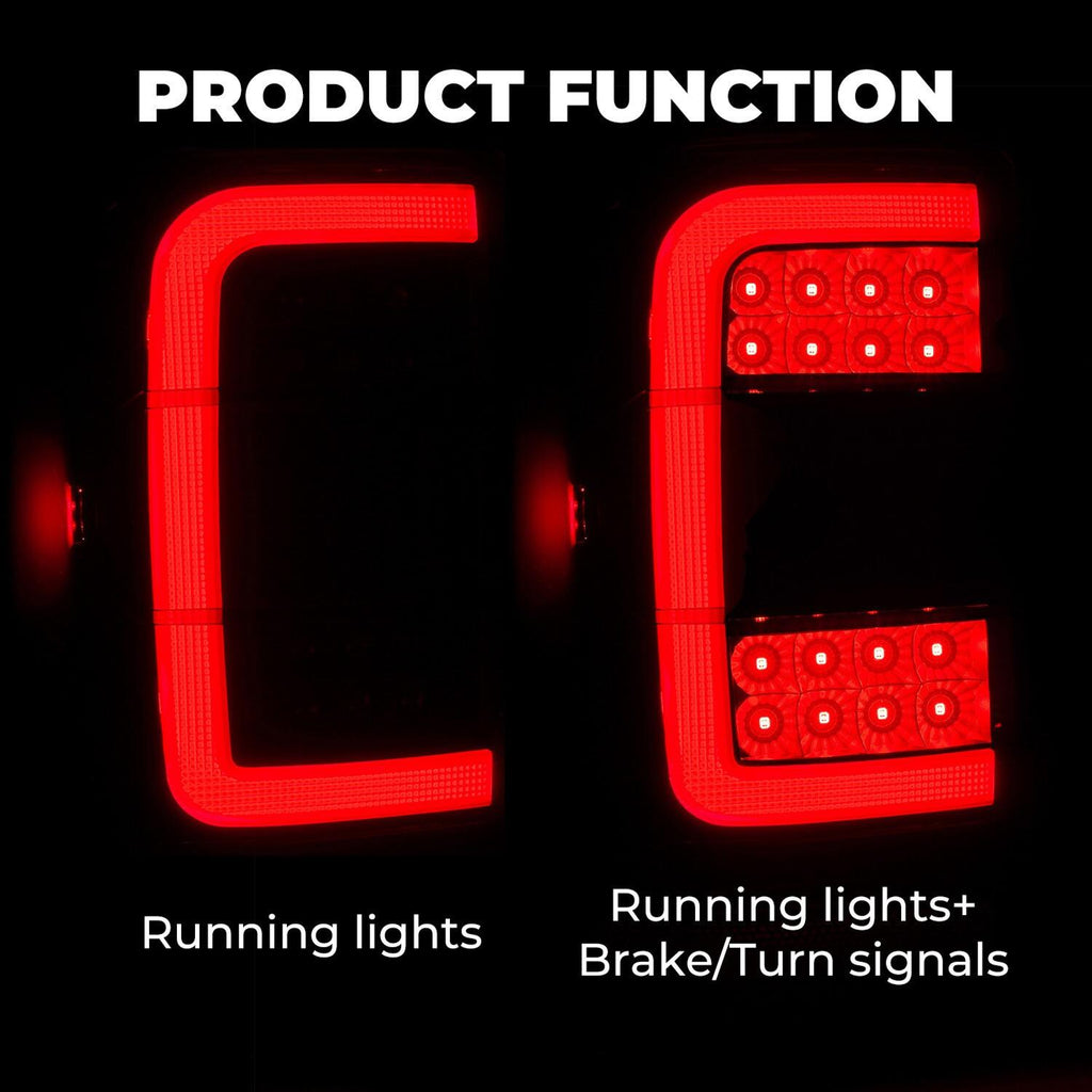 For Ford Ranger 2001-2011 Black Housing Smoke Lens Tail Lights LED C Light Bar