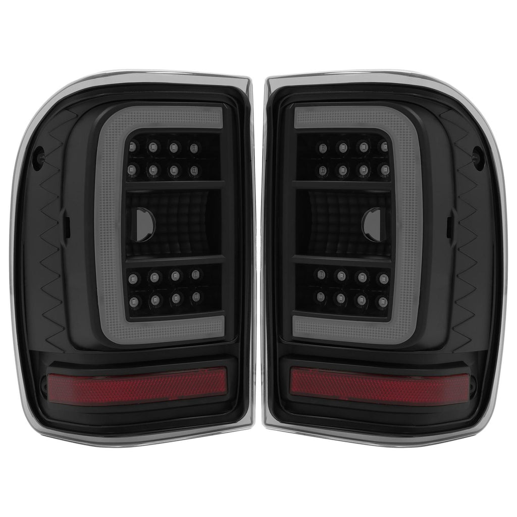 For Ford Ranger 2001-2011 Black Housing Smoke Lens Tail Lights LED C Light Bar