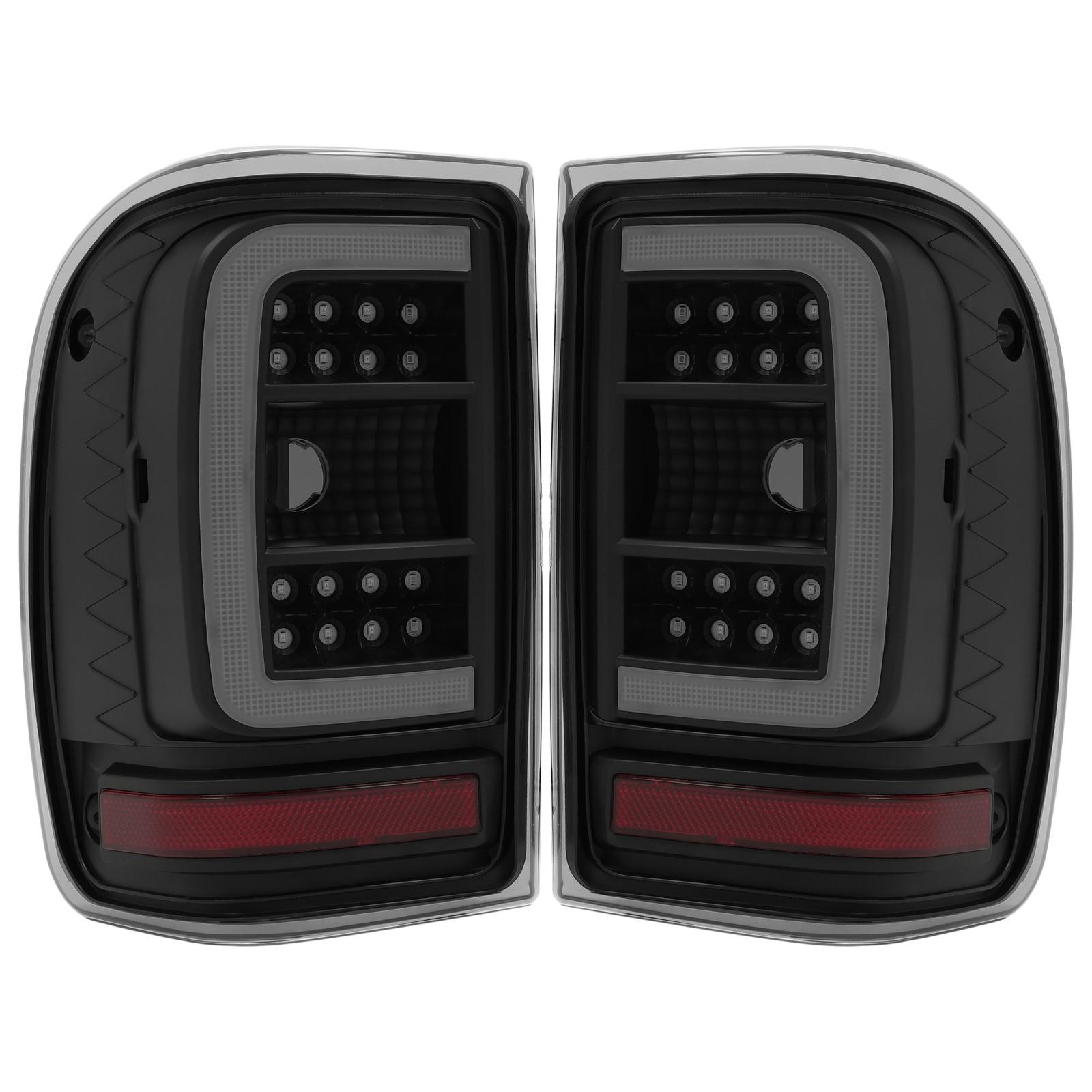 For Ford Ranger 2001-2011 Black Housing Smoke Lens Tail Lights LED C Light Bar