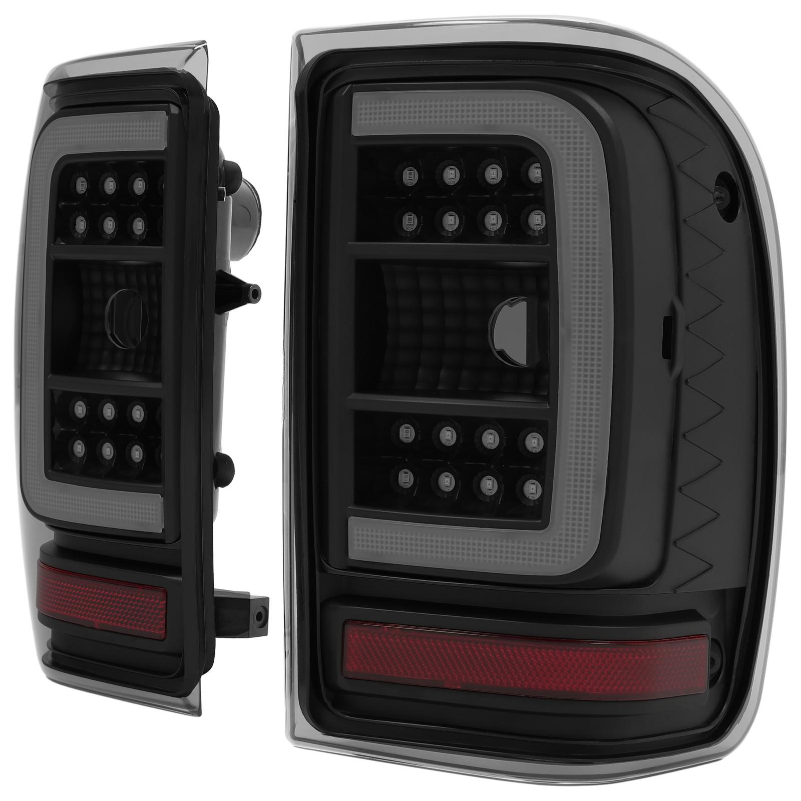 For Ford Ranger 2001-2011 Black Housing Smoke Lens Tail Lights LED C Light Bar