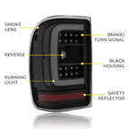 For Ford Ranger 2001-2011 Black Housing Smoke Lens Tail Lights LED C Light Bar