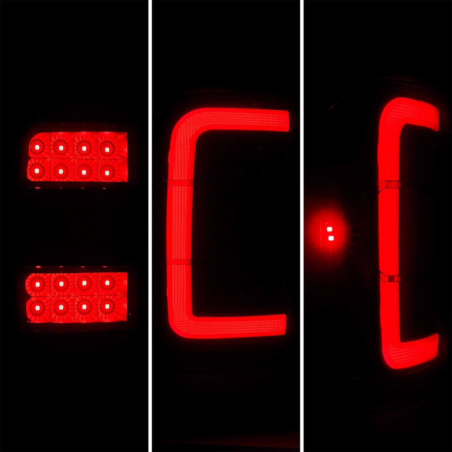 For Ford Ranger 2001-2011 Black Housing Smoke Lens Tail Lights LED C Light Bar