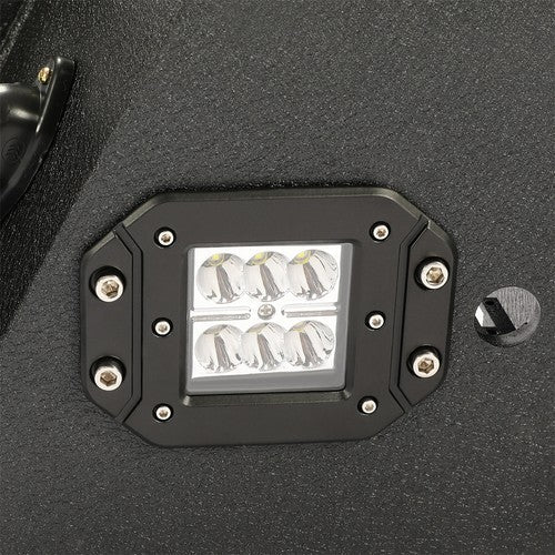 Black Steel Rear Bumper with LED Lights for 2015-2019 GMC Sierra 2500HD 3500HD
