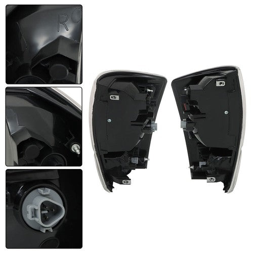 Black Bezel LH+RH Clear Lens Brake Lamp Tail Lights Fit For Toyota Tacoma 16-21