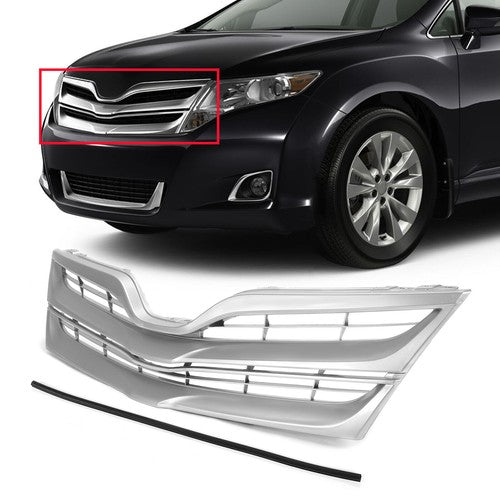 Front Upper Grille Grill for Toyota Venza 2013-2016 Silver Factory Replacement
