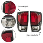 Black Bezel LH+RH Clear Lens Brake Lamp Tail Lights Fit For Toyota Tacoma 16-21