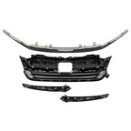 Fit 2019-21 2022 Honda Pilot Front Upper Grille Full Glossy Black Grill Assembly
