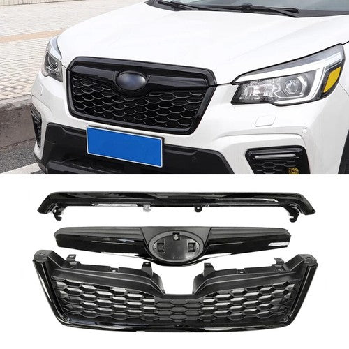 Gloss Black Upper Grille Honeycomb Grill Assembly for 2014-2018 for Subaru Forester