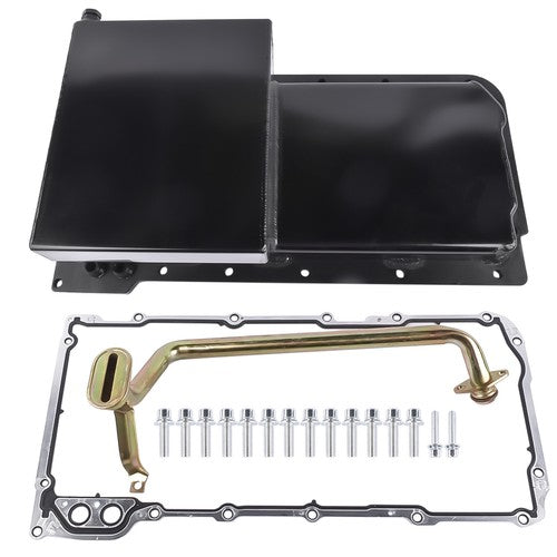 Rear Engine Oil Pan w/ Gasket For GM LS LS1 LS2 LS3 LS6 7 Quarts Black Aluminum
